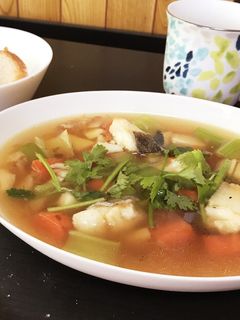 タラと野菜の生姜スープ〜パクチー添え♪-レシピのメイン写真
