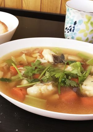 タラと野菜の生姜スープ〜パクチー添え♪-レシピのメイン写真