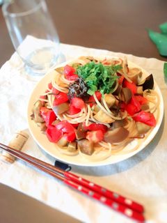 夏の!トマトと茄子の和風パスタ-レシピのメイン写真