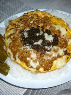 納豆+生もずく入りオムレツのカフェ丼v2-レシピのメイン写真