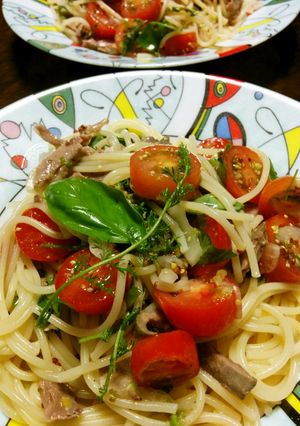 フレッシュ青唐&レモンのツナトマ冷パスタ-レシピのメイン写真