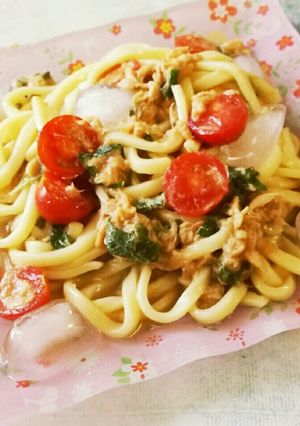 めんつゆで❗シソ香るツナね冷やしうどん❗-レシピのメイン写真