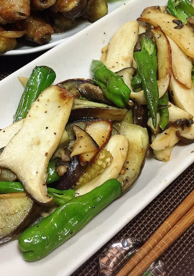茄子とエリンギ、ししとうの炒め物-レシピのメイン写真