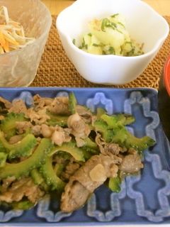 ゴーヤと牛肉のマヨ醤油炒め-レシピのメイン写真