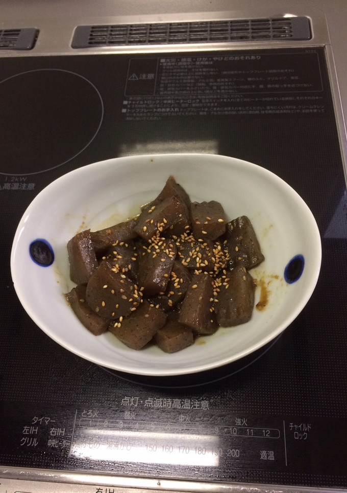 節約！こんにゃくを焼肉のタレで炒めると！-レシピのメイン写真