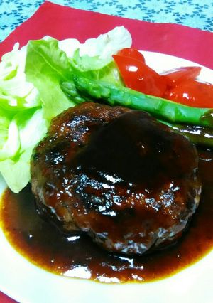 ポークハンバーグステーキ☆ガッツだぜ！-レシピのメイン写真