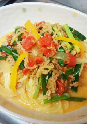 ニラトマト麺-レシピのメイン写真