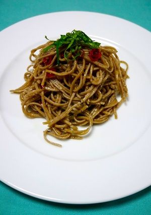 簡単！蕎麦パスタ☆ペペロンチーノ-レシピのメイン写真