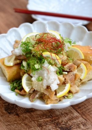 豚バラと厚揚げ豆腐のみぞれ炒め-レシピのメイン写真