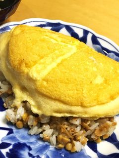 納豆とちりめんの和風オムライス-レシピのメイン写真