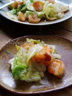 簡単♪海老とレタスのオイスターソース炒め-レシピのメイン写真