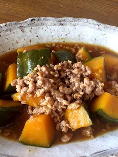 カボチャの煮物(挽肉いり)-レシピのメイン写真
