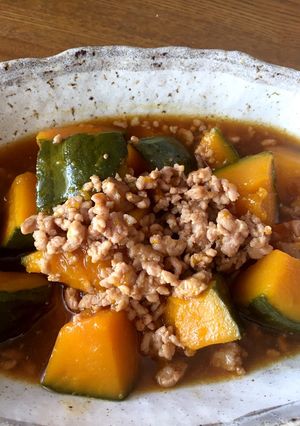 カボチャの煮物(挽肉いり)-レシピのメイン写真