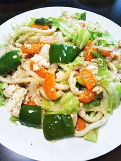 簡単☆豆腐チャンプルうどん-レシピのメイン写真