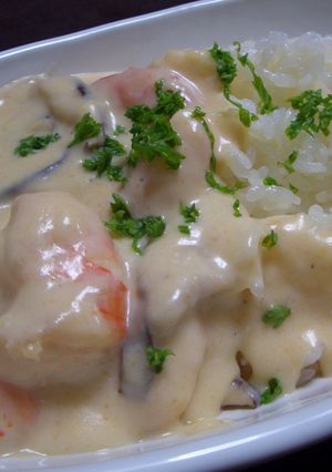 海老のクリーム煮　バターライス添え-レシピのメイン写真