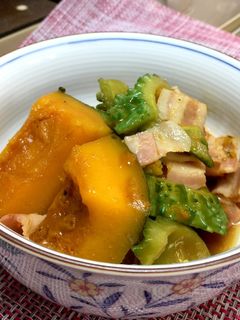 かぼちゃとゴーヤの煮物-レシピのメイン写真