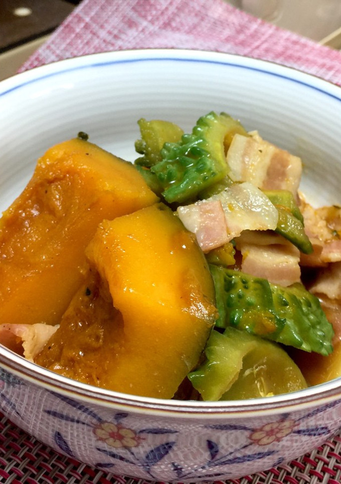 かぼちゃとゴーヤの煮物-レシピのメイン写真