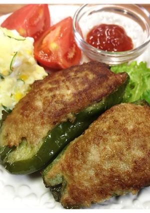 簡単☆ピーマンの肉詰め☆ハンバーグ-レシピのメイン写真