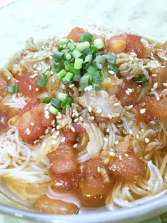 美人レシピ・トマトキムチそうめん-レシピのメイン写真