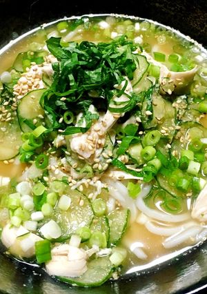 こんにゃく麺☆鶏ささみの冷や汁♫-レシピのメイン写真