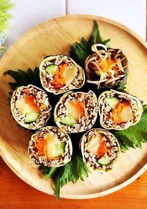 お蕎麦のり巻き〜！桃入り♡ヘルシー-レシピのメイン写真