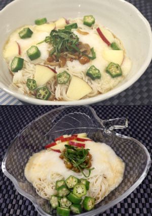 七夕に！りんごで彩るまぜそうめん-レシピのメイン写真