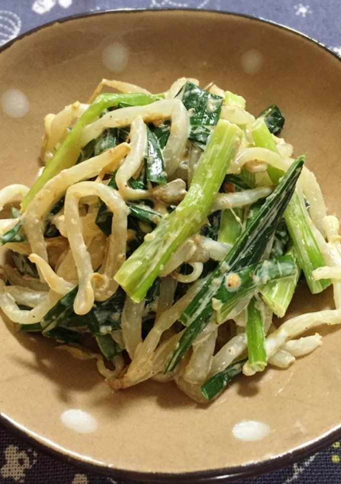 レンジで簡単♪もやしとニラの胡麻マヨ和え-レシピのメイン写真