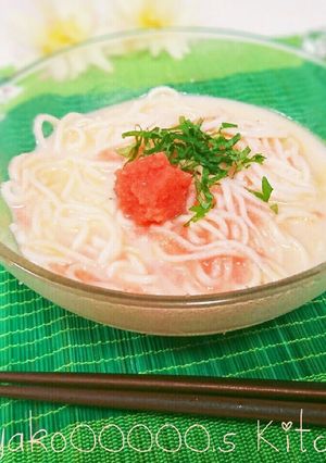 夏に♪冷やしたらこ豆乳素麺-レシピのメイン写真