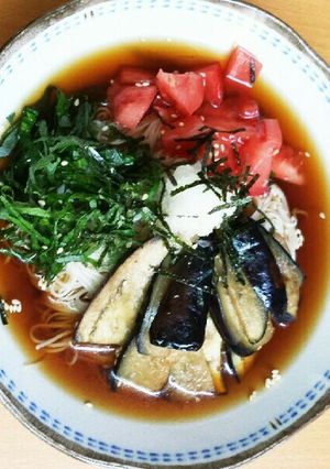 暑い日に～茄子のぶっかけそうめん～-レシピのメイン写真
