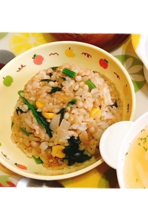 ツナ コーン ほうれん草のバター醤油焼飯-レシピのメイン写真