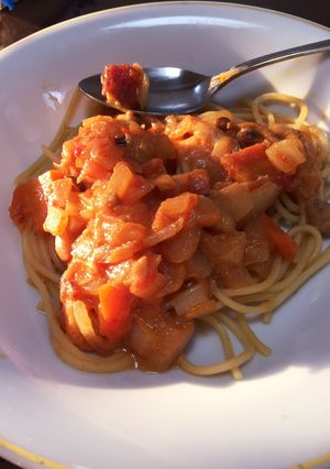 トマトクリーム煮をアレンジ★パスタ-レシピのメイン写真