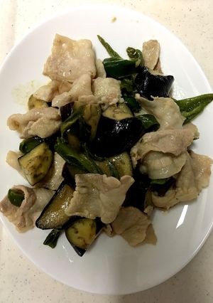 ピーマンとナスと豚肉のマヨポン炒め-レシピのメイン写真