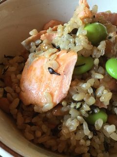 納豆とサーモンのニンニクまぜご飯-レシピのメイン写真