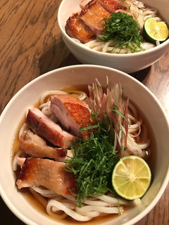 燻製 鶏塩焼のつめたいうどん-レシピのメイン写真