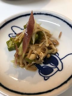 レンジで一品!オクラとえのきとミョウガ-レシピのメイン写真