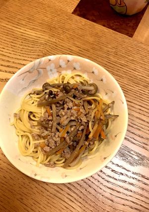 ゴボウときのこのスパゲティ-レシピのメイン写真