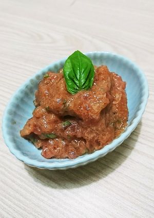 マグロたたきとバジルで美味!超簡単ポキ★-レシピのメイン写真