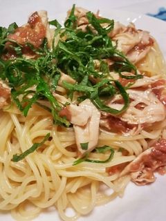 ささみと梅の冷製パスタ-レシピのメイン写真