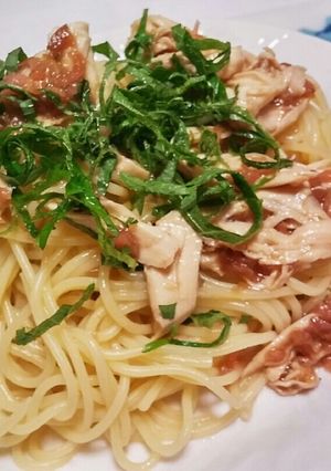 ささみと梅の冷製パスタ-レシピのメイン写真