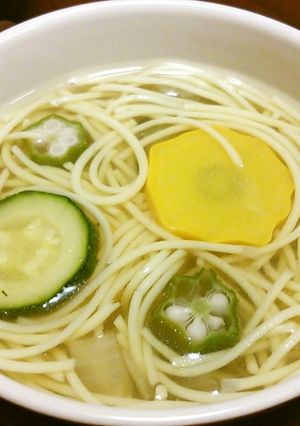 七夕ver.素麺風玉子とうふ入りスープ♪-レシピのメイン写真