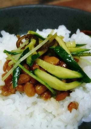 しなびたキュウリ救済！塩こんぶ納豆-レシピのメイン写真
