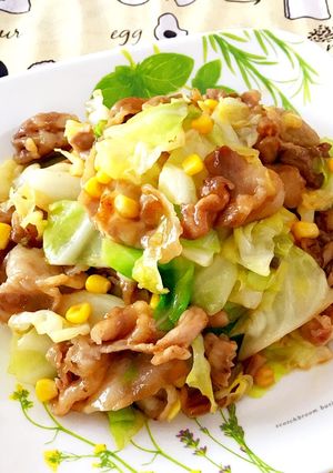 豚こま切れ肉とキャベツのオイスター炒め♪-レシピのメイン写真