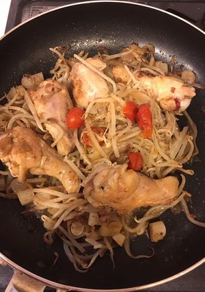 鳥の手羽元のもやし炒め-レシピのメイン写真
