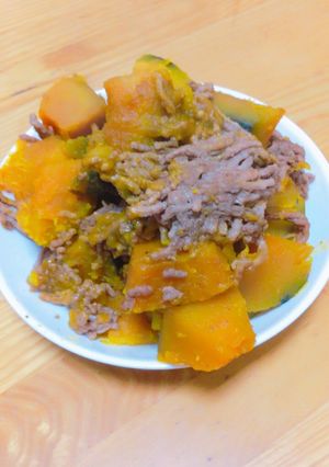 簡単！かぼちゃとそぼろの煮物-レシピのメイン写真