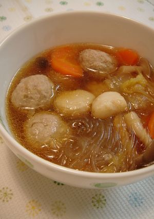 にんにくほくほく♥肉団子と春雨のスープ-レシピのメイン写真