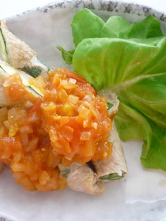 野菜の豚肉巻き トマトソース添え-レシピのメイン写真