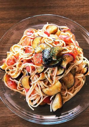 ナスとトマトの簡単！夏野菜パスタ-レシピのメイン写真