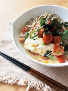 夏でも温かく◎和風トマト豆乳そば-レシピのメイン写真