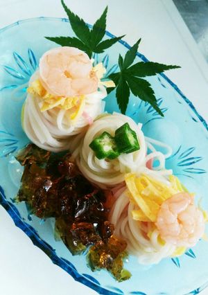 七夕に　そうめんのめんつゆジュレ和え-レシピのメイン写真