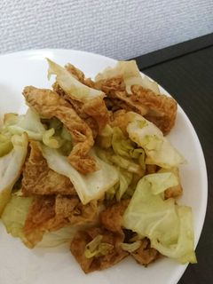 簡単キャベツと油揚げの焼肉のたれ炒め☆-レシピのメイン写真
